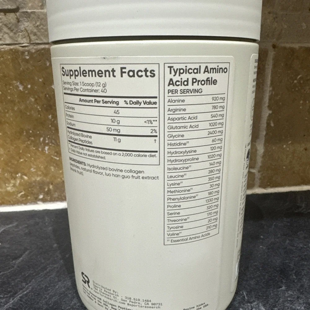 Sports Research Collagen Peptides - Type 1 & 3 Powder Skin Nails, Bones 11/26